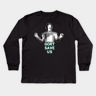 GORT SAVE US Kids Long Sleeve T-Shirt